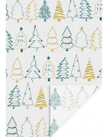 A IMC PAPEL DE REGALO EN BOBINA DE 50 MTS EN CELOFAN TRANSPARENTE CON DISE?O NAVIDAD FANTASIA ABETO ORO 84-5037050-1