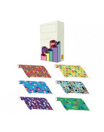 A IMC PAPEL DE REGALO EN CAJA DE 60 ROLLITOS DE 200 CM X 70 CM DE ANCHO EN CALIDAD CELULOSA SATINADA 70GR FANTASIA INFANTIL 84-3