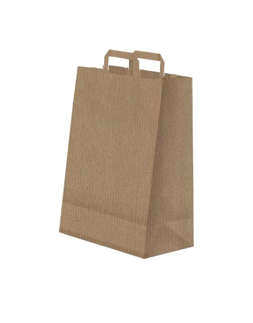 A IMC BOLSAS KRAFT CON ASA PLANA DE BASE ESTRECHA ESTANDAR MEDIDA 32 X 41 + 12 CAJA DE 250 84-2043241