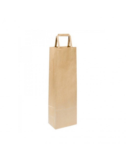 Bolsa de papel Kraft en material biodegradable con asa.