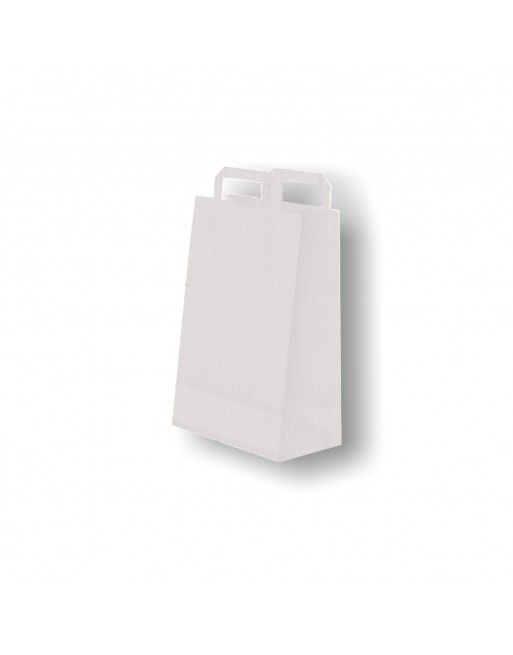 A IMC BOLSAS PAPEL BLANCA CON ASA PLANA DE BASE ESTRECHA ESTANDAR MEDIDA 20 X 28 + 11 CAJA DE 250 84-2032028