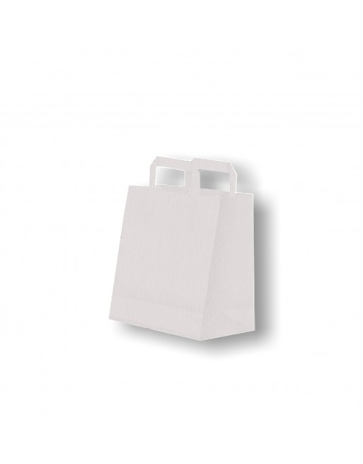 A IMC BOLSAS PAPEL BLANCA CON ASA PLANA DE BASE ESTRECHA ESTANDAR MEDIDA 24 X 23 +10 CAJA DE 250 84-2032423