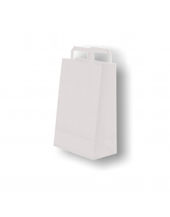 A IMC BOLSAS PAPEL BLANCA CON ASA PLANA DE BASE ESTRECHA ESTANDAR MEDIDA 22 X 32 + 11 CAJA DE 250 84-2032232