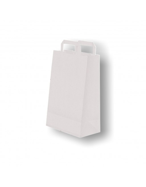 IMC BOLSAS PAPEL BLANCA CON ASA PLANA DE BASE ESTRECHA ESTANDAR MEDIDA 22 X 32 + 11 CAJA DE 250 84-2032232