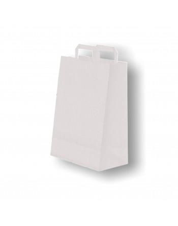 A IMC BOLSAS PAPEL BLANCA CON ASA PLANA DE BASE ESTRECHA ESTANDAR MEDIDA 26 X 35 + 12 CAJA DE 250 84-2032635