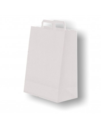 A IMC BOLSAS PAPEL BLANCA CON ASA PLANA DE BASE ESTRECHA ESTANDAR MEDIDA 32 X 41 + 12 CAJA DE 250 84-2033241