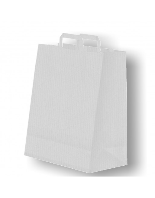 A IMC BOLSAS PAPEL BLANCA CON ASA PLANA DE BASE ESTRECHA ESTANDAR MEDIDA 40 X 45 + 15 CAJA DE 250 84-2034045