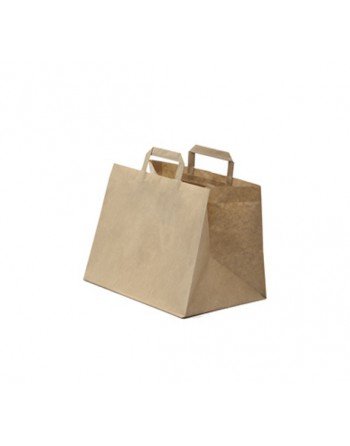 A IMC BOLSAS KRAFT CON ASA PLANA DE BASE ANCHA MEDIDA 32 X 25 + 22 CAJA DE 250 84-2013225