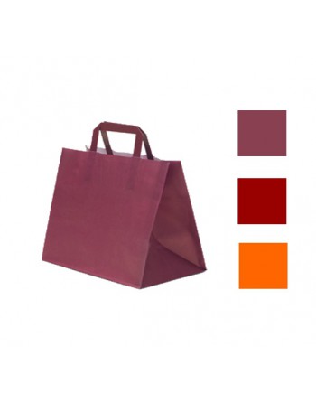 A IMC BOLSAS DE COLOR CON ASA PLANA DE BASE ANCHA MEDIDA 26 X 25 + 18 CAJA DE 250 84-2022625