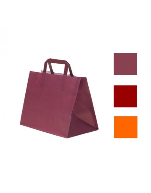 A IMC BOLSAS DE COLOR CON ASA PLANA DE BASE ANCHA MEDIDA 26 X 25 + 18 CAJA DE 250 84-2022625