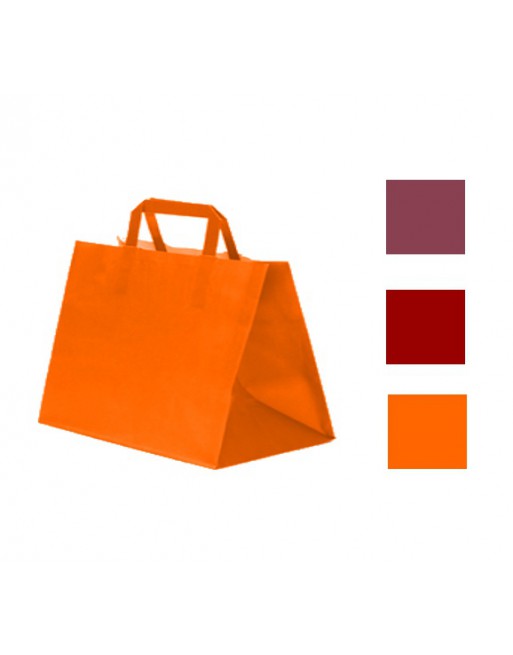 IMC BOLSAS DE COLOR CON ASA PLANA DE BASE ANCHA MEDIDA 32 X 25 + 22 CAJA DE 250 84-2023225