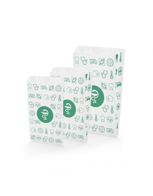 A IMC SOBRE PARA FARMACIA DE PAPEL IMPRESO CON IMAGEN GENERICA. MEDIDA 15 x 25 CAJA DE 1000 84-1191525