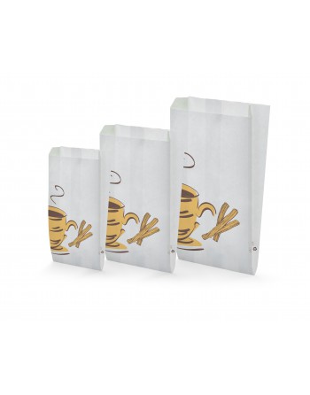 A IMC SOBRE PARA CHURRERIA DE PAPEL ANTIGRASA IMPRESO CON IMAGEN GENERICA. MEDIDA 15 X 28 + 9 CAJA DE 1000 84-1211528