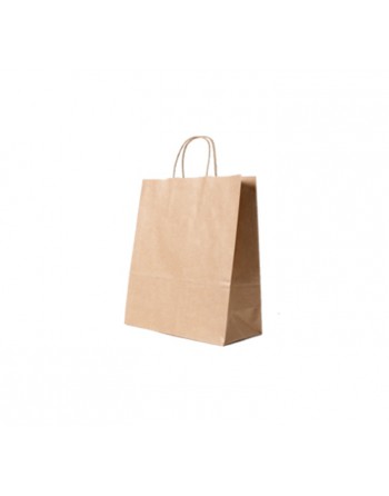 A IMC BOLSAS KRAFT CON ASA RIZADA O RETORCIDA ESTANDAR MEDIDA 32X12X41 PACK DE 100 UNIDADES 84-2083241-1