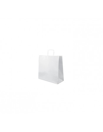 A IMC BOLSAS BLANCA CON ASA RIZADA O RETORCIDA ESTANDAR MEDIDA 18x11x24 PACK DE 100 UNIDADES 84-2091824-1