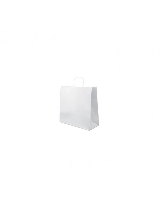 A IMC BOLSAS BLANCA CON ASA RIZADA O RETORCIDA ESTANDAR MEDIDA 18X11X24 PACK DE 100 UNIDADES 84-2091824-1