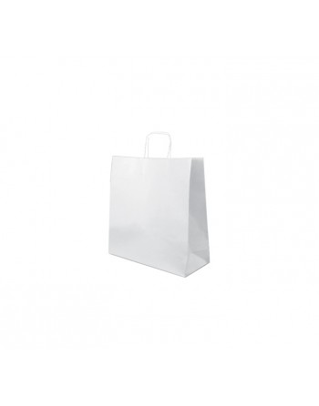 A IMC BOLSAS BLANCA CON ASA RIZADA O RETORCIDA ESTANDAR MEDIDA 24x12x31 PACK DE 100 UNIDADES 84-2092431-1