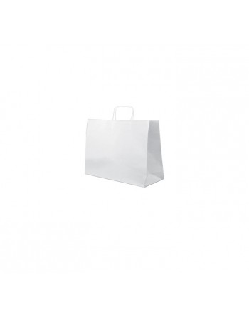 A IMC BOLSAS BLANCO CON ASA RIZADA O RETORCIDA ESTANDAR MEDIDA 24x8x21 PACK DE 100 UNIDADES 84-2091824-1