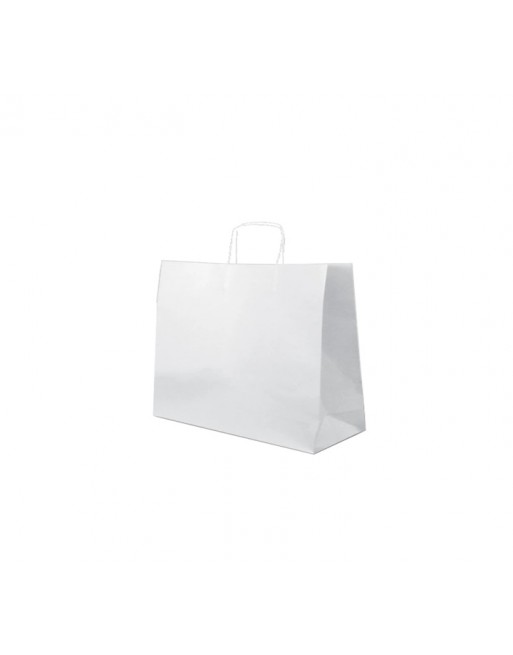 A IMC BOLSAS BLANCO CON ASA RIZADA O RETORCIDA ESTANDAR MEDIDA 32X12X29 PACK DE 100 UNIDADES 84-2092431-1