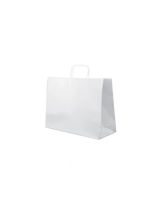 A IMC BOLSAS BLANCO CON ASA RIZADA O RETORCIDA ESTANDAR MEDIDA 36X12X31 PACK DE 100 UNIDADES 84-2093241-1
