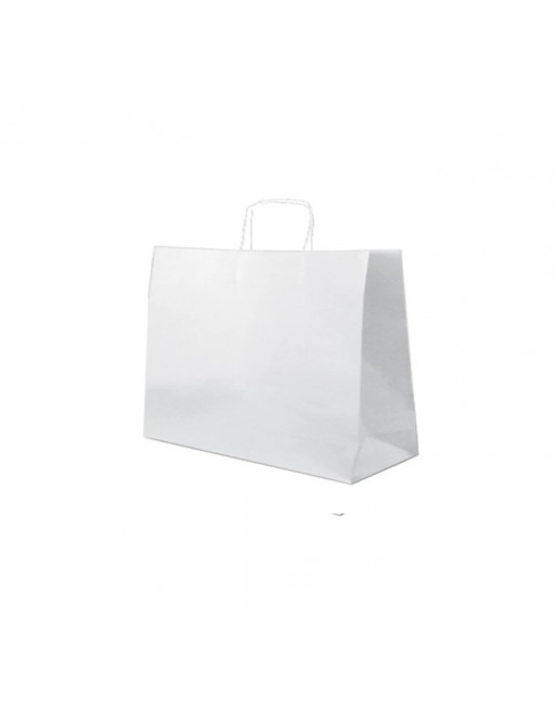 A IMC BOLSAS BLANCO CON ASA RIZADA O RETORCIDA ESTANDAR MEDIDA 42X12X36 PACK DE 100 UNIDADES 84-2094649-1