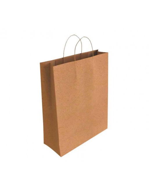 BISMARK CAJA 25 BOLSAS KRAFT ASA RETORCIDA 32X14X40CM KRAFT NATURAL - 329839