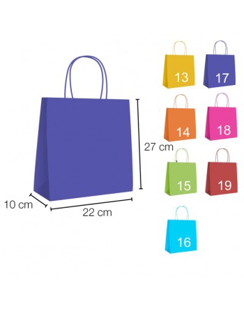 IBP UNIUSO BOLSA PAPEL KRAFT AZUL OSCURO CON ASA RIZADA DE 90 GR. VERTICAL BASE ESTANDAR MEDIDA 22X27+10 CAJA 250 UNID - 19/40/0