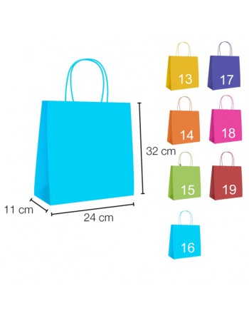 A IBP UNIUSO BOLSA PAPEL KRAFT AZUL CON ASA RIZADA DE 90 GR. VERTICAL BASE ESTANDAR MEDIDA 24X32+11 CAJA 250 UNID - 19/40/036