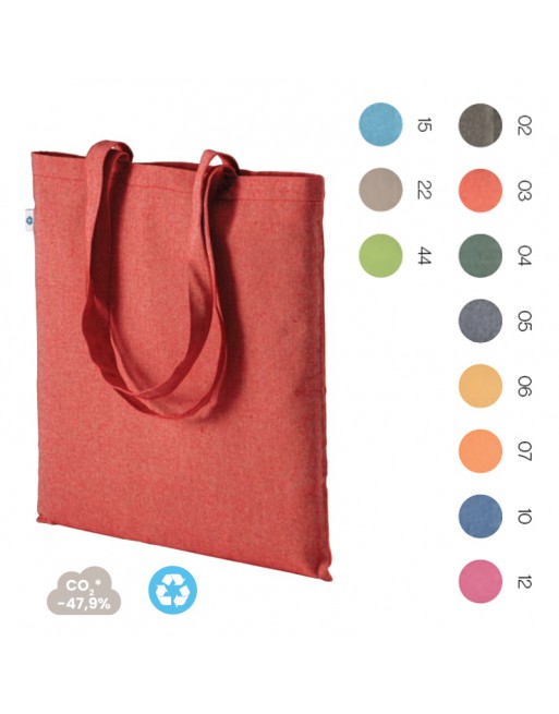 BOLSA DE ALGOD?N RECICLADO DE 190 G / M2, ASAS LARGAS, 38 X 43 CM 21122