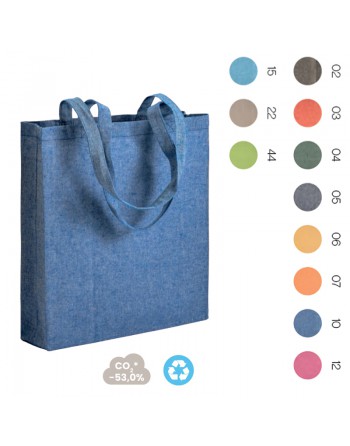 BOLSA DE ALGOD?N RECICLADO EFECTO MELANGE, ASAS LARGAS Y FUELLES 17153