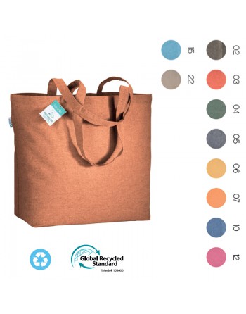 BOLSA DE ALGOD?N RECICLADO 190 G/M2, ASAS LARGAS Y FUELLE EN LA BASE. 22117