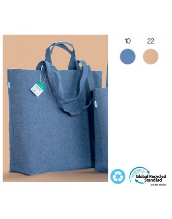 BOLSA CON FUELLE EN LA BASE DE ALGOD?N RECICLADO, 280 G/M2, CON ASAS DOBLES Y BOLSILLO INTERIOR 24131