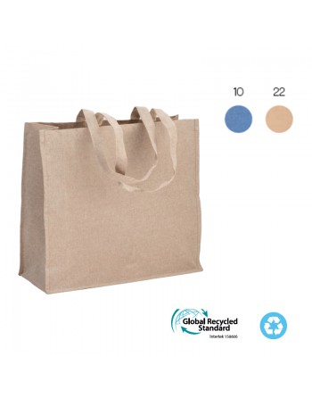 BOLSA DE ALGOD?N RECICLADO, 120 G/M2, LAMINADO DE POLIPROPILENO (PP), ASAS LARGAS Y FUELLE 24139