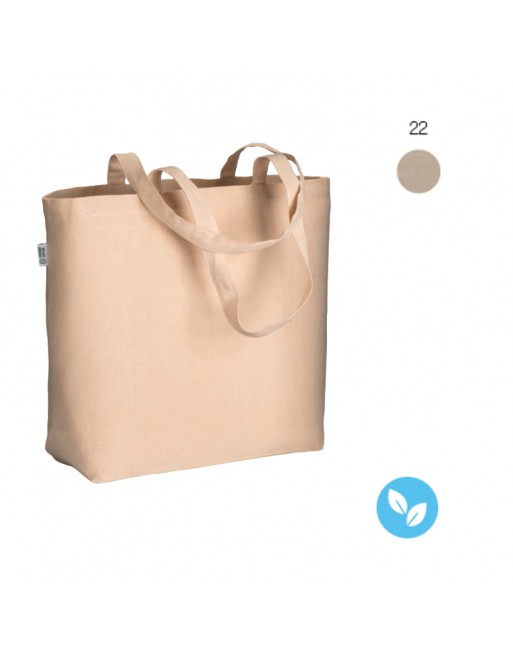 BOLSA DE ALGOD?N ORG?NICO DE 220 G/M2 CON ASAS LARGAS Y FUELLE EN LA BASE 24119