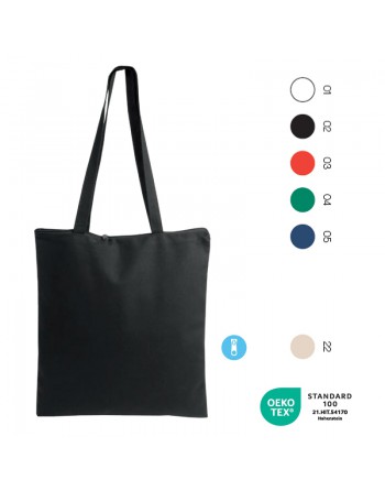 BOLSA DE ALGOD?N (220 G/M2), ASAS LARGAS Y CIERRE CREMALLERA 11124