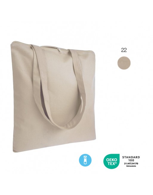 BOLSA DE ALGOD?N (220 G/M2), ASAS LARGAS Y CIERRE CREMALLERA 1112422