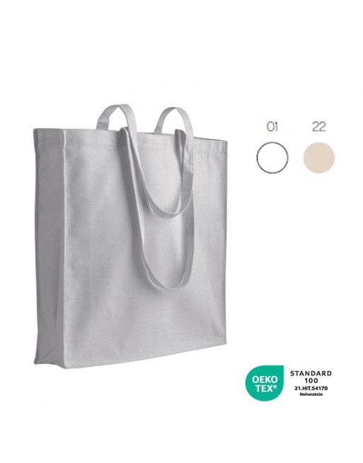 BOLSA DE ALGOD?N DE 180 G / M2 CON ASAS LARGAS Y REFUERZOS 19158