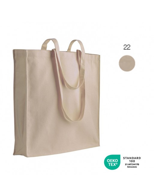 BOLSA DE CANVAS EN VARIOS COLORES 180 G/M2 Y ASAS LARGAS. MEDIDAS 38 X 42 X 8,5 CM 1911222