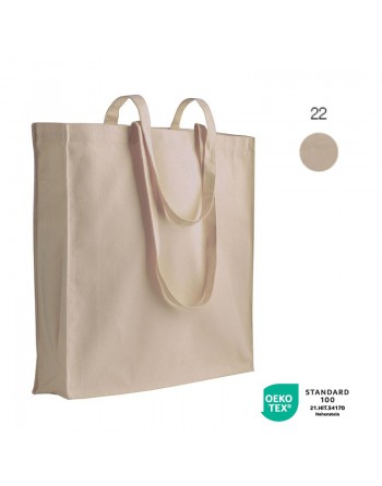 BOLSA DE ALGOD?N 220GR/M2, CON FUELLE Y ASAS LARGAS. MEDIDAS 38 X 42 X 8 CM. 0712522