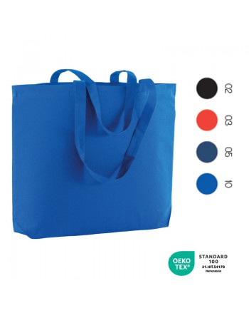 BOLSA DE COMPRAS DE ALGOD?N CON ASAS LARGAS Y FUELLE 18109