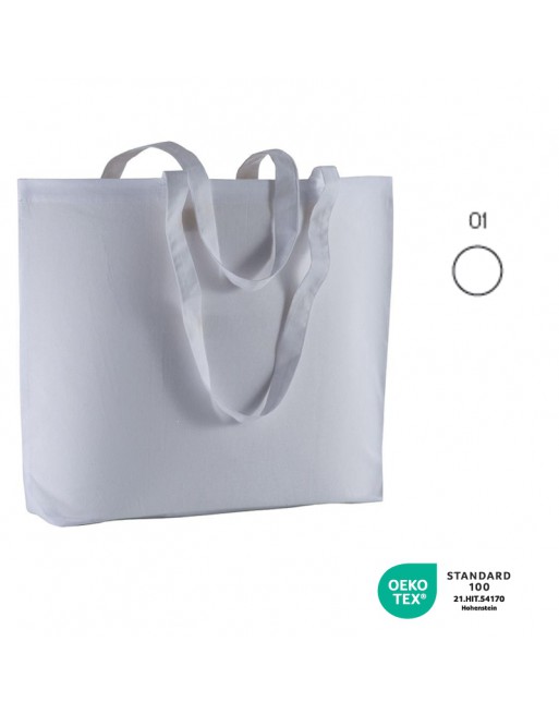 BOLSA DE COMPRAS DE ALGOD?N CON ASAS LARGAS Y FUELLE 1810901