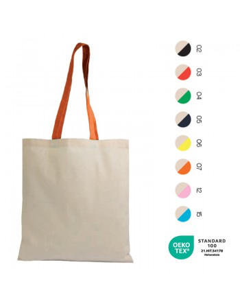 BOLSA DE ALGOD?N NATURAL (135 G/M2), ASAS LARGAS COLORADAS 16122