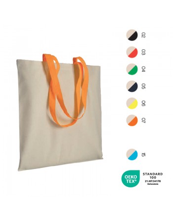 BOLSA DE ALGOD?N NATURAL (220 G/M2), ASAS LARGAS DE COLORES 17106