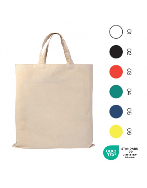 BOLSA DE ALGOD?N 135 G/M2 CON ASAS CORTAS. MEDIDAS 38 X 42 00512