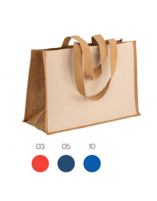 BOLSA DE ALGOD?N 238 G/M2 CON YUTE Y ALGOD?N, ASAS LARGAS Y FUELLE 22125