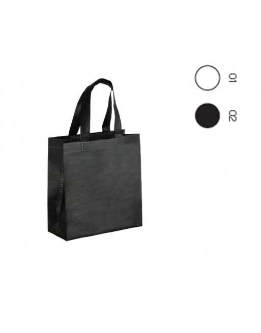 BOLSA SHOPPER DE PET RECICLADO TERMOSELLADO DE 80 G/M2. FUELLE Y ASAS CORTAS. 25121