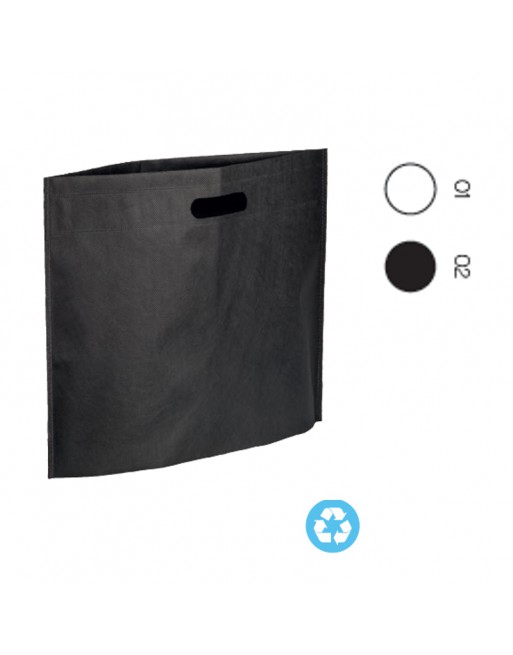 BOLSA TERMOSOLDADA DE R-PET 70 G/M2, ASAS TROQUELADAS. 24112