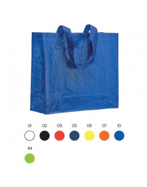 BOLSA DE POLIPROPILENO LAMINADO (120 G/M2), ASAS CINTA Y FUELLE 12140