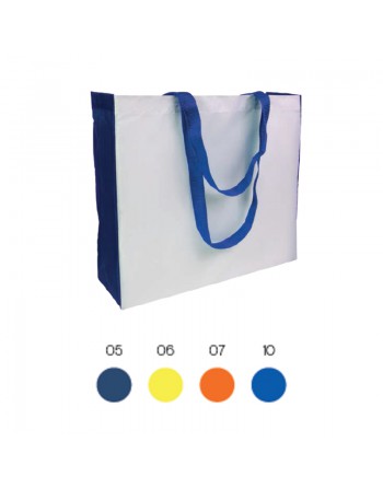 BOLSA BLANCA DE POLI?STER 210T, ASAS Y FUELLE COLORADAS 17116