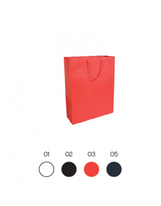 BOLSA DE PAPEL LAMINADO MATE, ASAS Y BASE REFORZADA  35X26X11 CM 17148